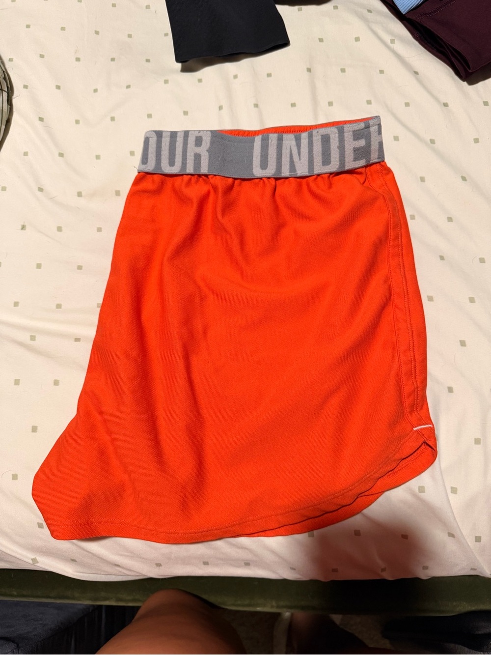 Under Armour Bright Orange Athletic Skirt with Gray Waistband